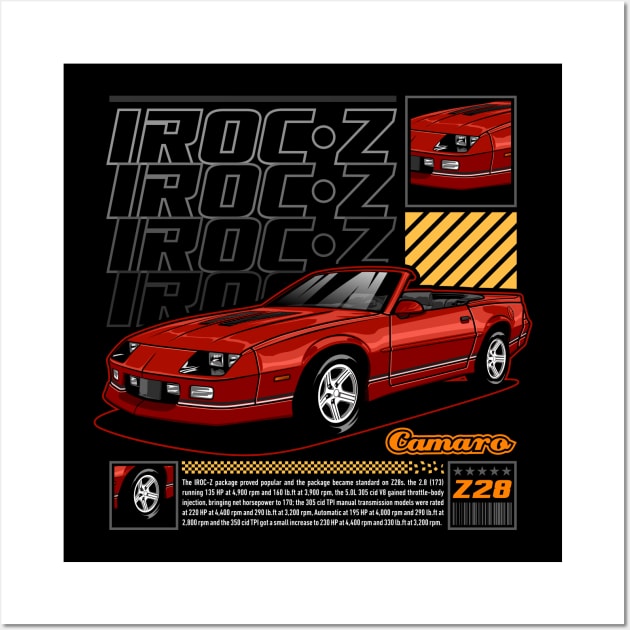 Camaro IROC-Z Convertible Wall Art by WINdesign